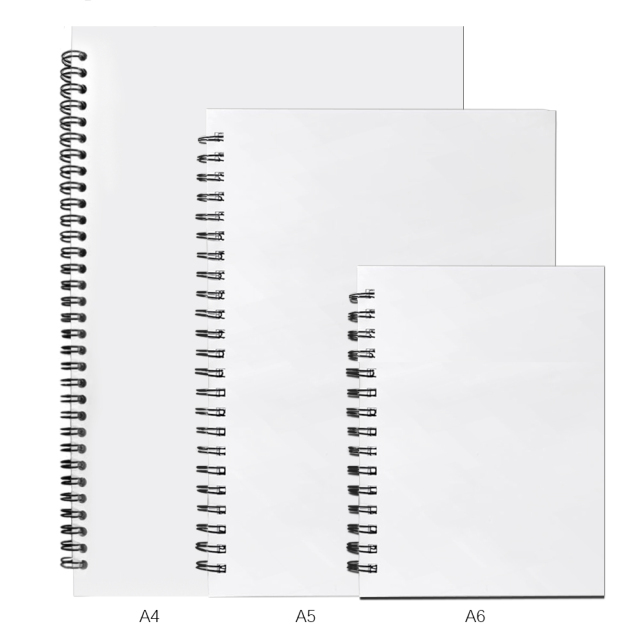 Sublimation Blank Heat Transfer Spiral Notebook - Hardboard Cover Journal, Customizable Spiral-Bound Notebook | Heat-Transfer Printable Hard Cover Spiral Notebook for Daily Use Sublimation Stationery