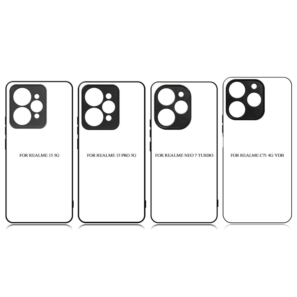 Sublimation 2D TPU Phone Cases for Realme P4 Power, Realme 15 5G, Realme 14 5G, Realme 13 Pro 5G, Realme14 Pro 5G,14 Pro+ 5G,Realme P3 Pro 5G Heat Transfer 2D TPU Phone Back Cover With Aluminum Sheet For DIY Customization.
