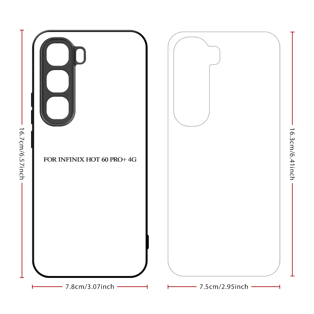 New Arrival Sublimation 2D TPU Phone Case for Infinix Smart 20, Hot 60, Hot 60i, Smart 10, Hot 50i/Smart 9 with Aluminum Insert