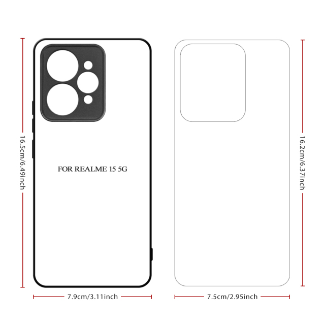Sublimation 2D TPU Phone Cases for Realme 15 5G, Realme 14 5G, Realme 13 Pro 5G, Realme14 Pro 5G,14 Pro+ 5G,Realme P3 Pro 5G Heat Transfer 2D TPU Phone Back Cover With Aluminum Sheet For DIY Customization.