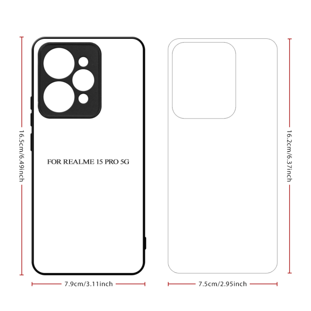Sublimation 2D TPU Phone Cases for Realme 15 5G, Realme 14 5G, Realme 13 Pro 5G, Realme14 Pro 5G,14 Pro+ 5G,Realme P3 Pro 5G Heat Transfer 2D TPU Phone Back Cover With Aluminum Sheet For DIY Customization.