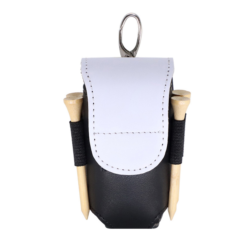 Sublimation Blank PU Leather Golf Mini Hanging Bag with Velcro Closure Heat Transfer DIY Golf Ball & Tee Storage Bag