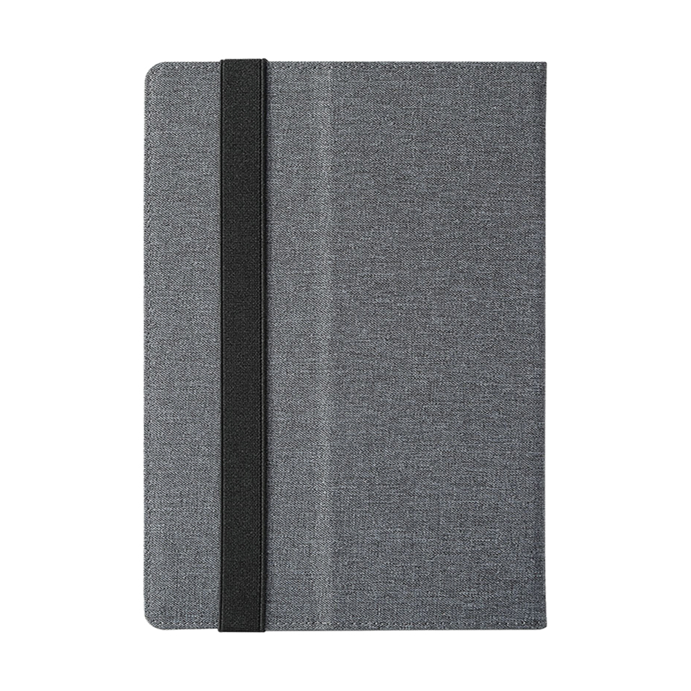 Silver Gray Cotton Linen Protective Case for iPad Custom Holder with Silicone Buckle PU Cover Stand for iPad Series Universal Model