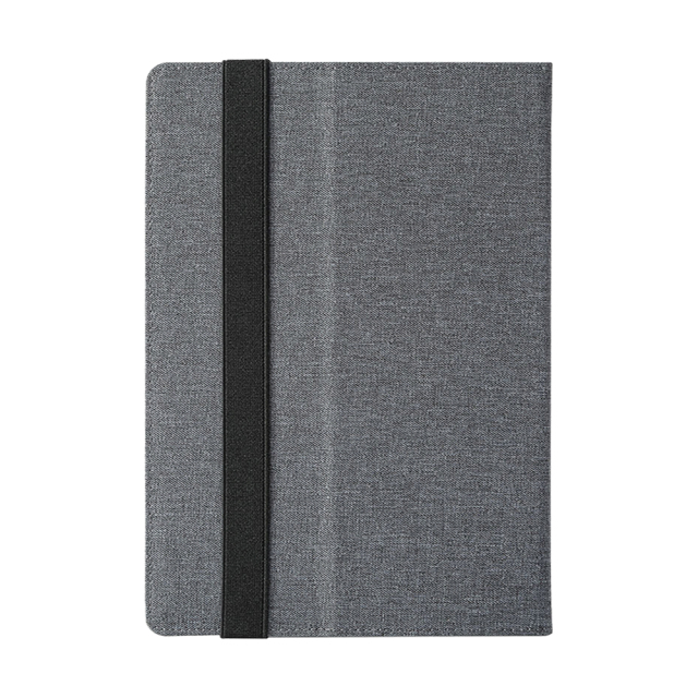 Silver Gray Cotton Linen Case for iPad Custom Holder with Four Corners Snap Fixing PU Cover for iPad Series Universal Model