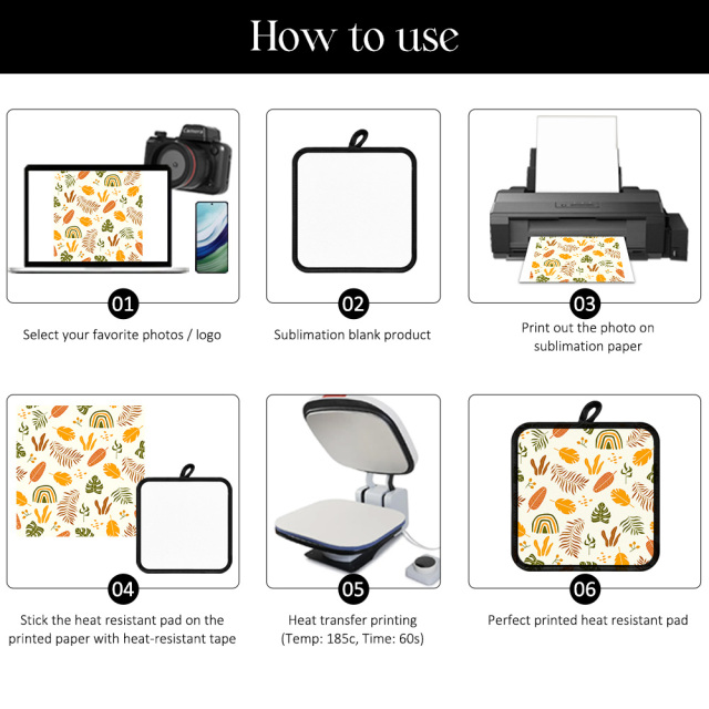 Sublimation Blank Neoprene Heat Insulation Pad - Sublimation & Heat Transfer Printable,  Customizable Neoprene Table Mat for Hot Dishes for Kitchen