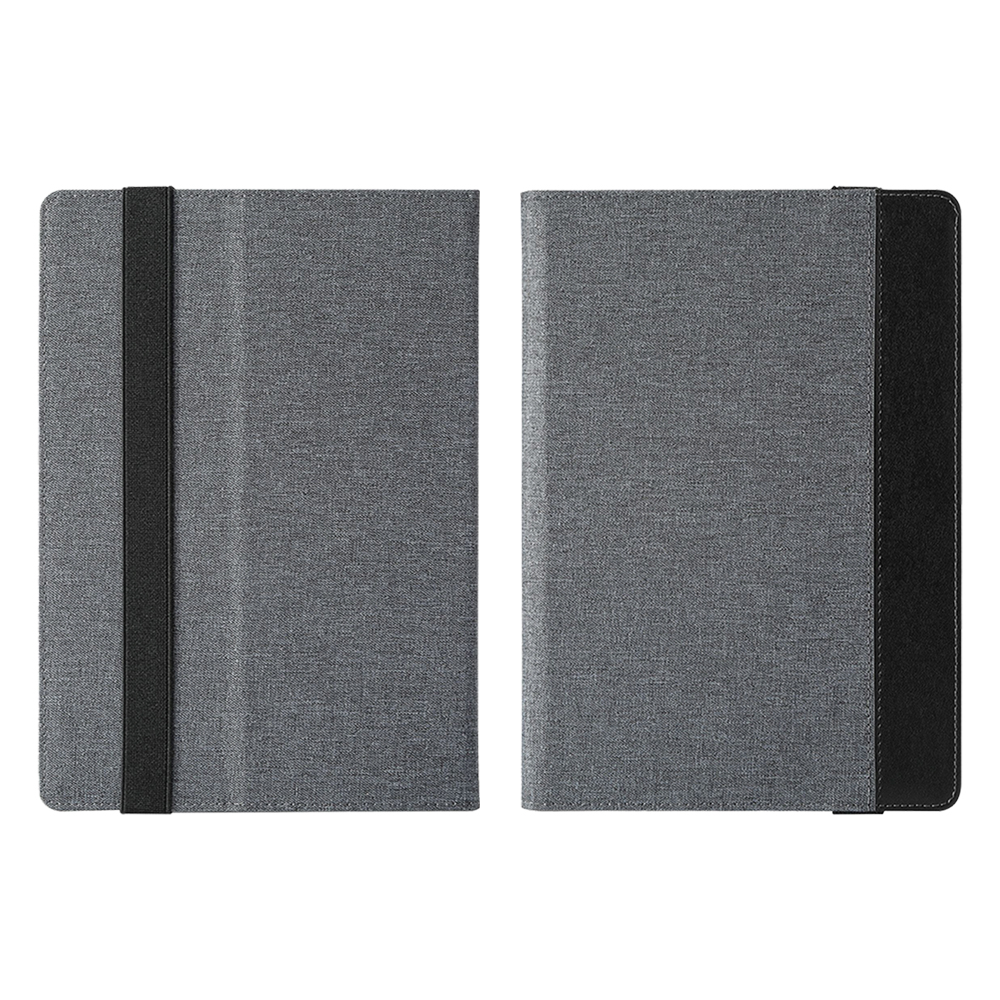 Silver Gray Cotton Linen Protective Case for iPad Custom Holder with Silicone Buckle PU Cover Stand for iPad Series Universal Model