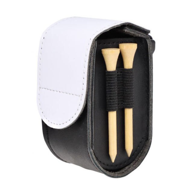 Sublimation Blank PU Leather Golf Mini Hanging Bag - Waistbelt-Mountable with Golf Bag Back Buckle & Velcro Closure