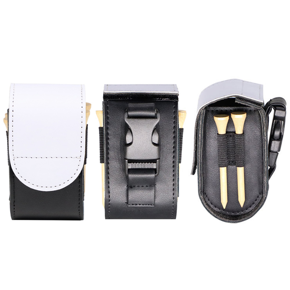 Sublimation Blank PU Leather Golf Mini Hanging Bag - Waistbelt-Mountable with Golf Bag Back Buckle & Velcro Closure