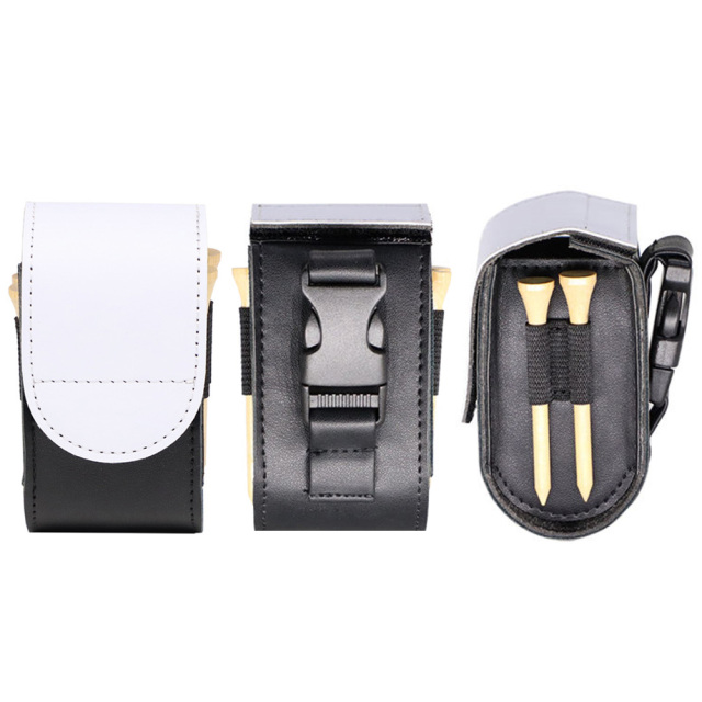 Sublimation Blank PU Leather Golf Mini Hanging Bag - Waistbelt-Mountable with Golf Bag Back Buckle & Velcro Closure