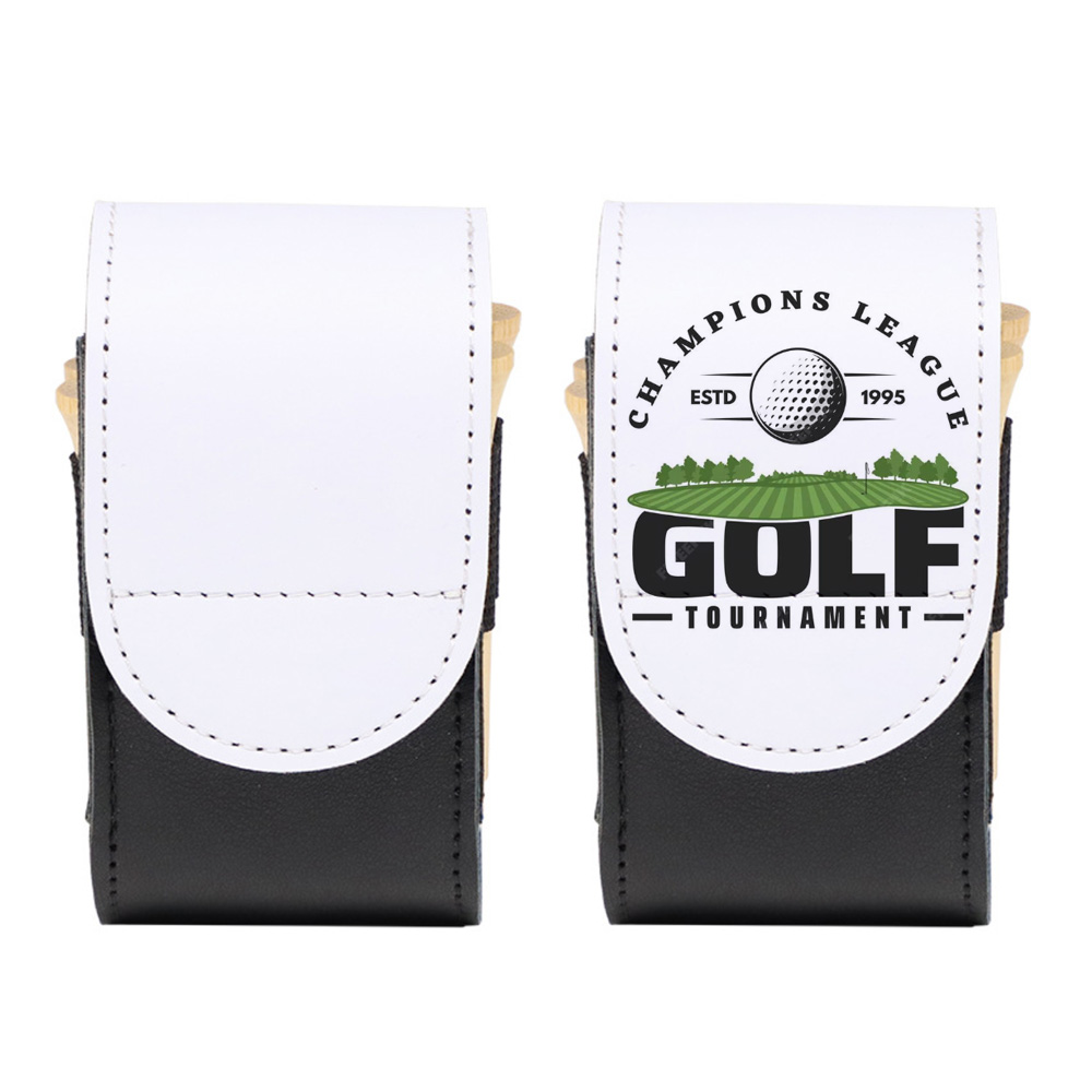 Sublimation Blank PU Leather Golf Mini Hanging Bag - Waistbelt-Mountable with Golf Bag Back Buckle & Velcro Closure