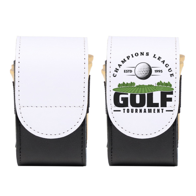 Sublimation Blank PU Leather Golf Mini Hanging Bag - Waistbelt-Mountable with Golf Bag Back Buckle & Velcro Closure