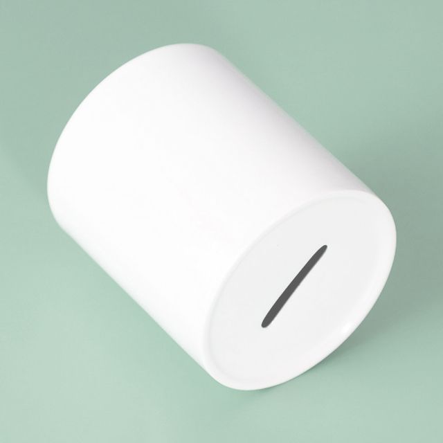 Blank Sublimation Ceramic Piggy Bank - Sublimation & Heat Transfer Printable Round Ceramic Coin Bank, Customizable Cylinder Ceramic Money Jar