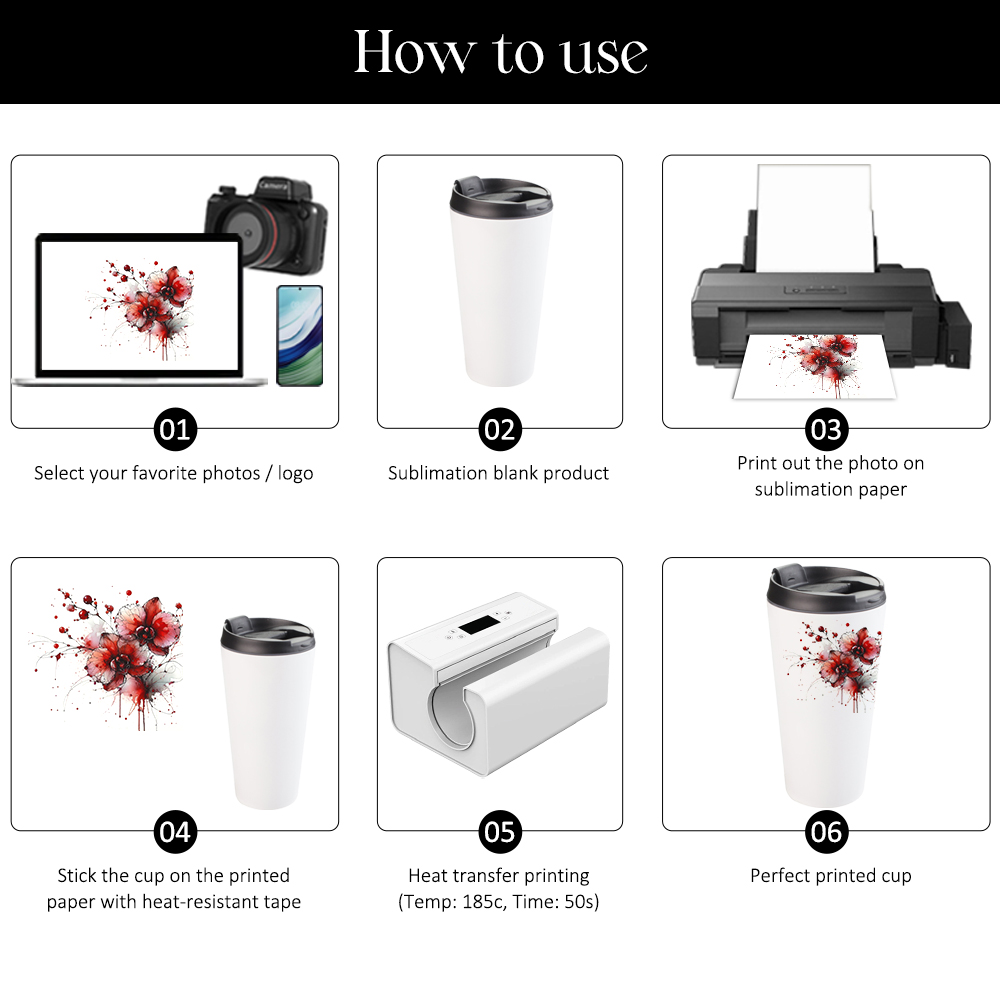 Blank 16oz Double-Wall Tapered Stainless Steel Tumbler - Sublimation & Heat Transfer Printable, Insulated Metal Tumbler | Customizable Conical Stainless Steel Cup for Drinks