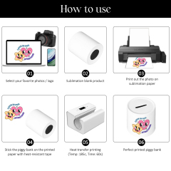 Blank Sublimation Ceramic Piggy Bank - Sublimation & Heat Transfer Printable Round Ceramic Coin Bank, Customizable Cylinder Ceramic Money Jar