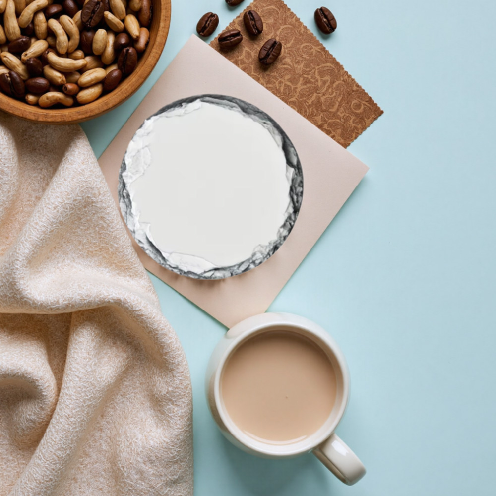 Blank Sublimation Rock Painting Coaster - Heat Transfer Printable Stone Coaster, Customizable Rock Photo Frame Drink Coaster | Heat-Transfer Ready Rock Cup Mat for Home/Bar