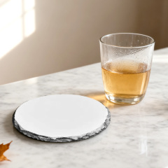 Blank Sublimation Rock Painting Coaster - Heat Transfer Printable Stone-Like Coaster, Customizable Rock Photo Frame Drink Coaster | Heat-Transfer Ready Stone-Patterned Cup Mat for Home/Bar