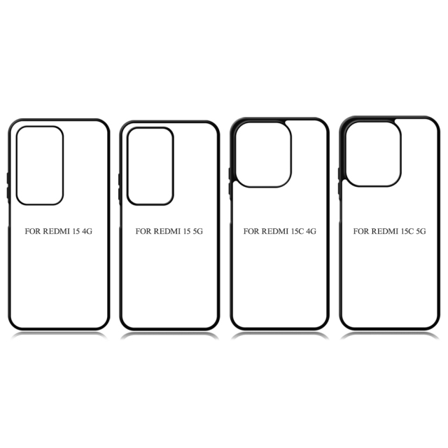 New Arrival Sublimation Blank 2D TPU Phone Case for Redmi 15 4G/5G, Redmi 15C DIY Phone Cover with Aluminum Sheet