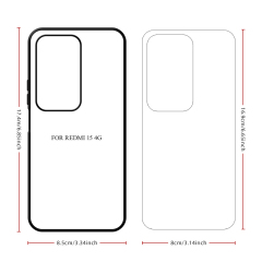 New Arrival Sublimation Blank 2D TPU Phone Case for Redmi 15 4G/5G, Redmi 15C DIY Phone Cover with Aluminum Sheet