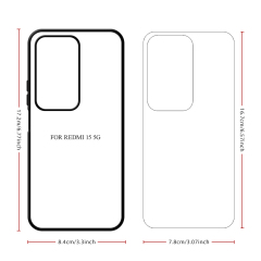New Arrival Sublimation Blank 2D TPU Phone Case for Redmi 15 4G/5G, Redmi 15C DIY Phone Cover with Aluminum Sheet