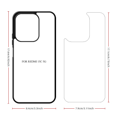 New Arrival Sublimation Blank 2D TPU Phone Case for Redmi 15 4G/5G, Redmi 15C DIY Phone Cover with Aluminum Sheet