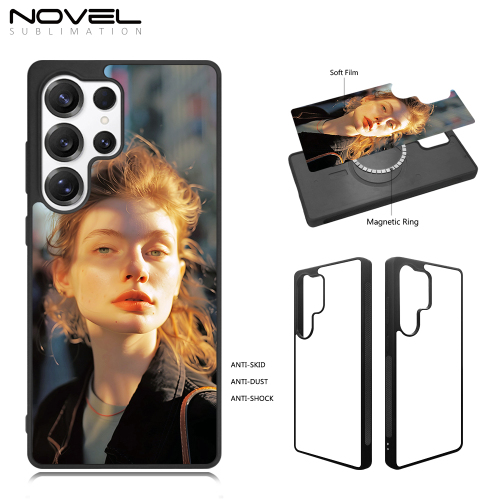 Magnetic Wireless Charging Sublimation 2D TPU Magsafe Phone Case for Samsung S25 Series DIY Magnetic Phone Cover with Soft Blank Film Sheet