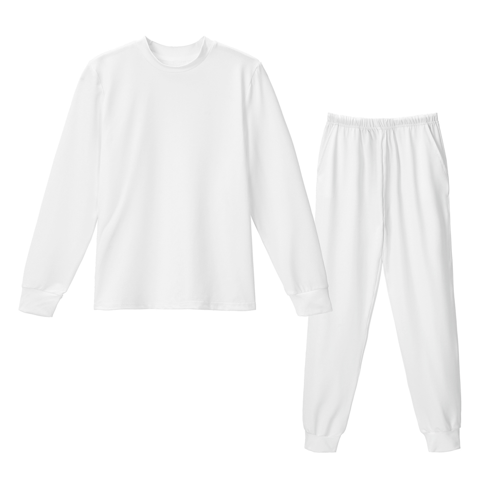 Blank Sublimation Milk Silk Crew Neck Pajama Set - Long Sleeve & Pants, Detailed Sizing for Kids & Adults | Heat Transfer Customizable Soft Milk Silk Sleepwear with Round Neck