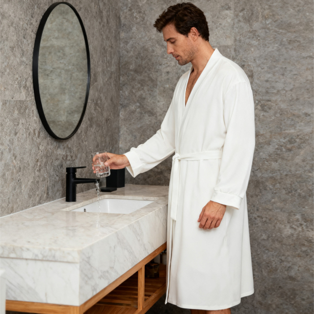 Blank Sublimation Lightweight Milk Silk Robe - 200g Fabric (40D 90% Polyester + 10% Spandex), Sublimation & Heat Transfer Printable | Customizable Soft Milk Silk Loungewear Sleep Robe