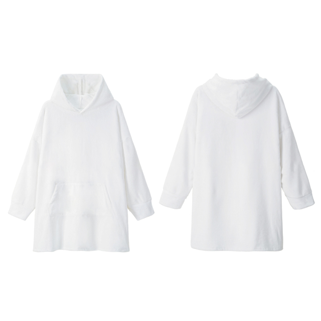 Blank Sublimation Blanket Fleece Robe - Heat Transfer Printable Loungewear with Double-Sided Flannel/Crystal Velvet-Lambswool Options | Kids & Adult Sizes Soft Sleep Robe for Custom Designs