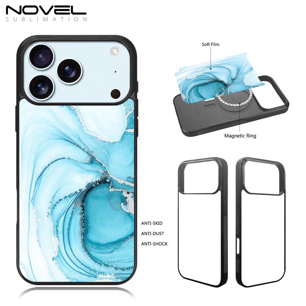 Sublimation 2D TPU Magnet Phone Case for iPhone Series DIY Magnetic Phone Shell with Soft Film Sheet with Anti-Shock Design Edge