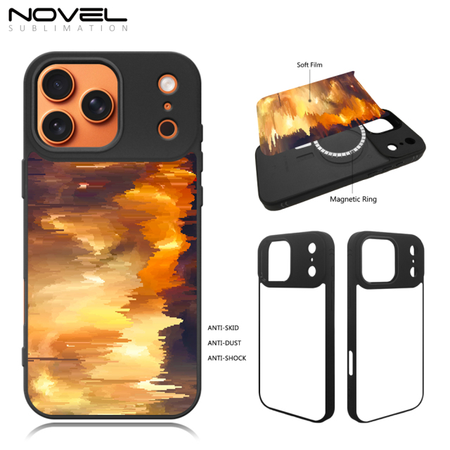 Wireless Charging Sublimation 2D TPU Magsafe Phone Case for iPhone 17,16,15,14 Series DIY Magnetic Phone Cover with Soft Blank Film Sheet Smooth Side