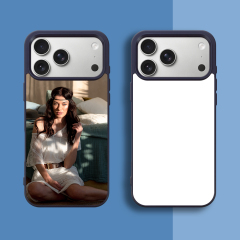 New 2D Sublimation TPU Colorful Phone Case with Inside Black Flocking for iPhone 17, 16,15,14 Series DIY Shell with Aluminum Sheet