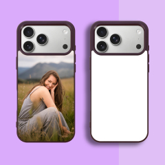 New 2D Sublimation TPU Colorful Phone Case with Inside Black Flocking for iPhone 17, 16,15,14 Series DIY Shell with Aluminum Sheet