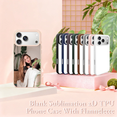 New 2D Sublimation TPU Colorful Phone Case with Inside Black Flocking for iPhone 17, 16,15,14 Series DIY Shell with Aluminum Sheet