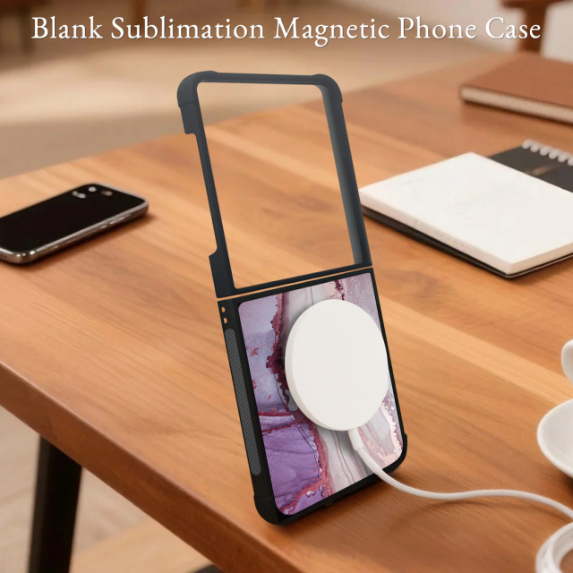 Sublimation Wireless Charging 2D TPU Magsafe Phone Case for Samsung Flip Series DIY Magnetic Phone Cover with Blank Film Sheet