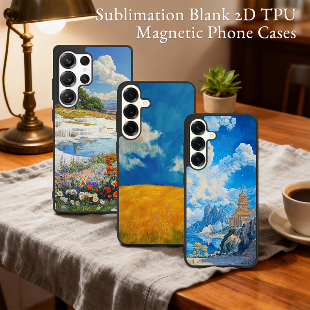 Magnetic Wireless Charging Sublimation 2D TPU Magsafe Phone Case for Samsung S25 Series DIY Magnetic Phone Cover with Soft Blank Film Sheet