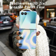 New Arrival 3D 2in1 Film Coated Phone Case Sublimation Foldable Phone Cover Customized DIY Cell Phone Case for Samsung Z Flip 7, Sumsung Flip Series