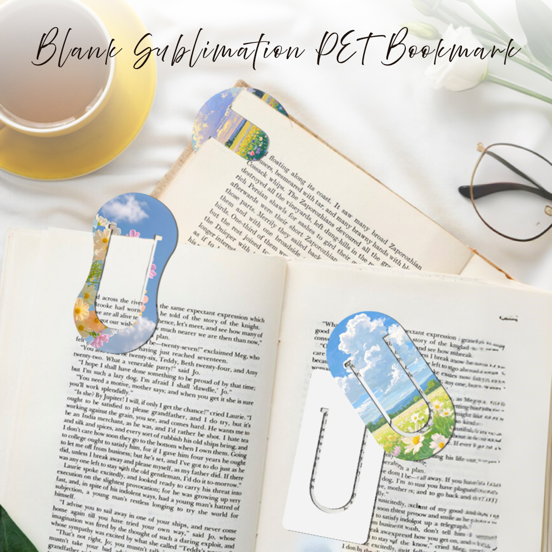 Blank Sublimation Double-Sided Shaped PET Bookmark - Heat Transfer Printable Irregular PET Book Marker, Customizable Double-Sided PET Page Holder Sublimation Stationery