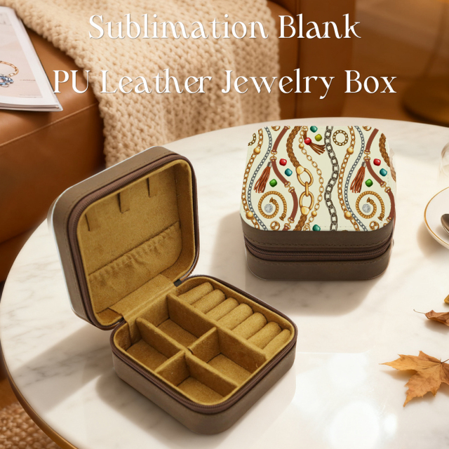 High Quality PU Leather Sublimation Blank Jewelry Box with 7 Colors Jewelry Storage Box