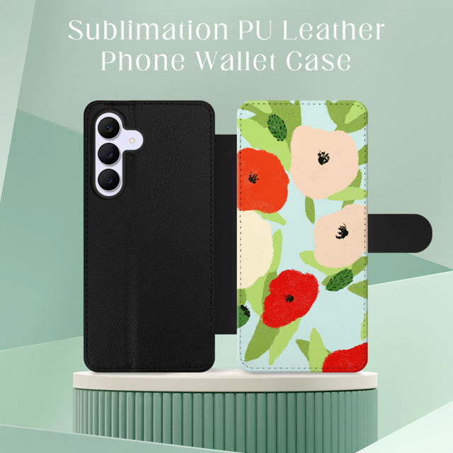 Sublimation Wallet Phone Case for Samsung A Series,Galaxy A17, A07,A56,A26,A06,A16A32,A72,A91 Kickstand Card Holder Slot Magnetic Flip PU Leather Shockproof Case Support Customization