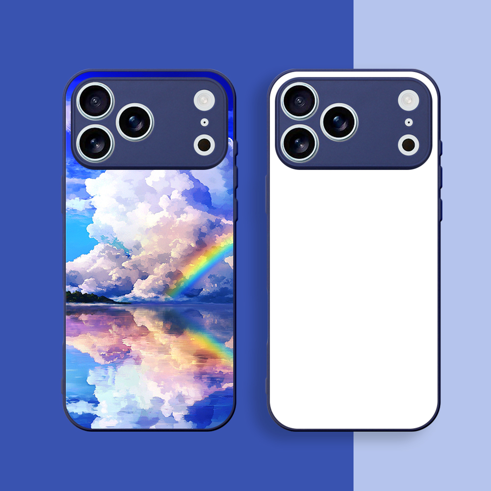 For iPhone 17/16/15/14 Series Sublimation Blank Colorful 2D TPU Rubber Phone Case With Aluminum Sheet fine hole