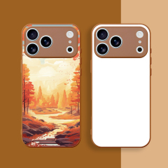 For iPhone 16/15/14 Series Sublimation Blank Colorful 2D TPU Rubber Phone Case With Aluminum Sheet fine hole