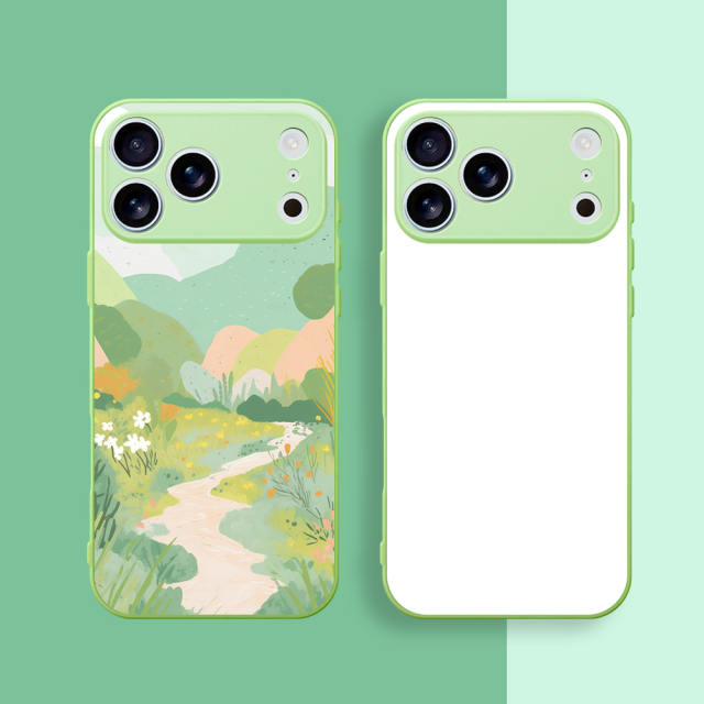 For iPhone 16/15/14 Series Sublimation Blank Colorful 2D TPU Rubber Phone Case With Aluminum Sheet fine hole