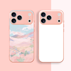 For iPhone 16/15/14 Series Sublimation Blank Colorful 2D TPU Rubber Phone Case With Aluminum Sheet fine hole