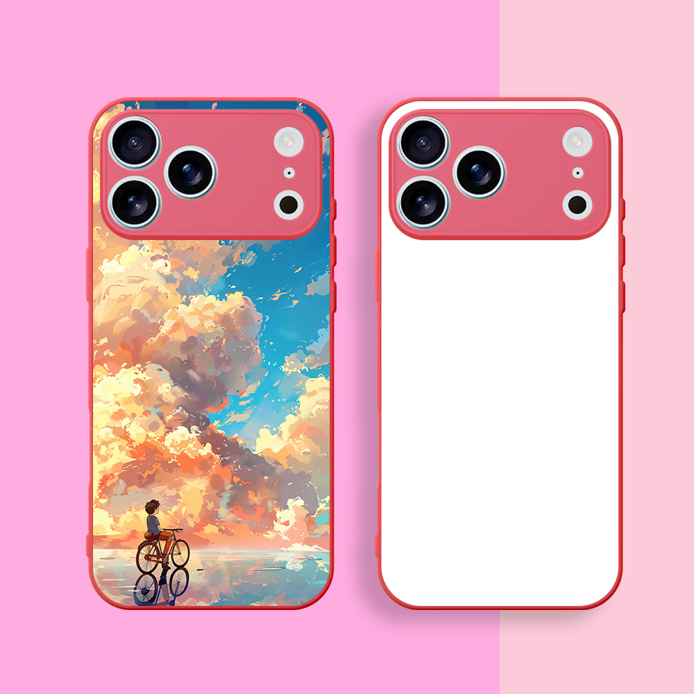 For iPhone 17/16/15/14 Series Sublimation Blank Colorful 2D TPU Rubber Phone Case With Aluminum Sheet fine hole