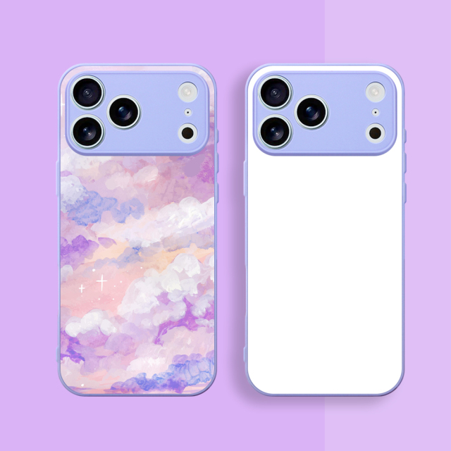 For iPhone 16/15/14 Series Sublimation Blank Colorful 2D TPU Rubber Phone Case With Aluminum Sheet fine hole