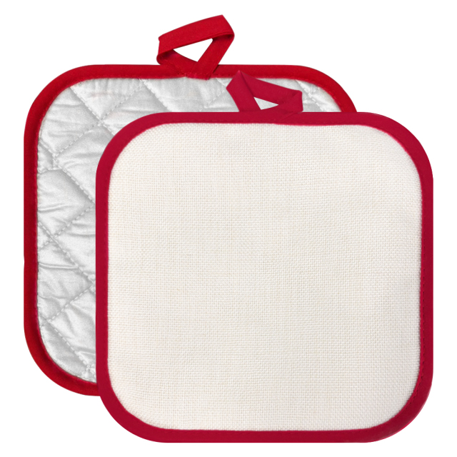 Sublimation Colorful Edge Blank Pod Pad Heat Resistant Linen Pot Pad Sublimation Pot Mat Heat Press
