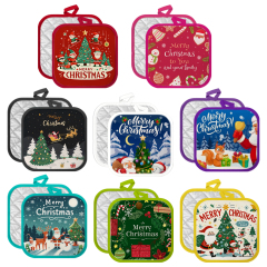 Sublimation Colorful Edge Blank Pod Pad Heat Resistant Linen Pot Pad Sublimation Pot Mat Heat Press