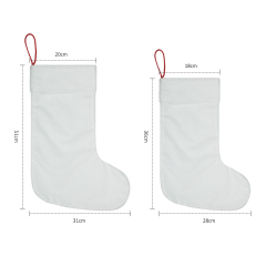 Sublimation Xmas Velvet Christmas Socks with Hanging Ornaments Crystaline Velvet and Linen Blank Xmas Stocking For Christmas Decoration