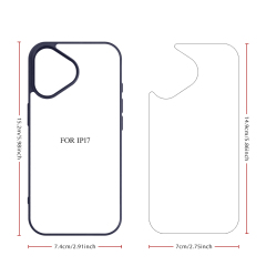 New 2D Sublimation TPU Colorful Phone Case with Inside Black Flocking for iPhone 17, 16,15,14 Series DIY Shell with Aluminum Sheet