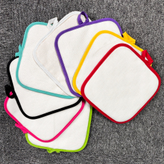 Sublimation Colorful Edge Blank Pod Pad Heat Resistant Linen Pot Pad Sublimation Pot Mat Heat Press